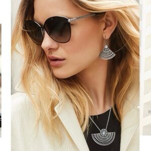 BRIGHTON NWT Africa Stories Basket Necklace JL9361 • Silver Statement Jewelry